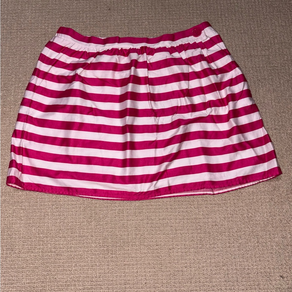 Lilly Pulitzer Pink and White Striped Mini Skirt